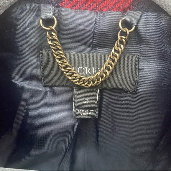 J Crew Buffalo Plaid wool coat, size 2 - Picture 7 of 8